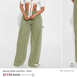 Fashion Nova Olive Wide Leg Pants
